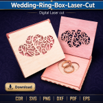Wedding Ring Box Laser Cut File | Ring Holder SVG Template | Digital Download - Image 9