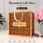 Wooden Gift Box Laser Cut File | SVG Template | Digital Download | CDR SVG PNG DXF PDF EPS - Image 9