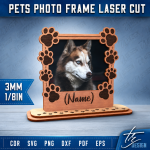 Pet Photo Frame Laser Cut File | Dog Cat Picture Frame SVG | Pet Memorial Frame DXF | Wooden Pet Portrait CNC Template - Image 8
