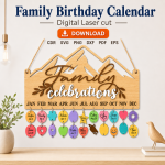 Family Birthday Calendar Laser Cut File | Birthday Reminder Board SVG | Digital Download - Image 9