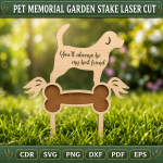 Pet Memorial Garden Stake SVG | Dog Cat Remembrance Laser Cut File | Rainbow Bridge Pet Grave Marker DXF PNG PDF EPS - Image 8