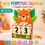 Kids Perpetual Calendar Laser Cut File | Montessori Learning Calendar SVG | Digital Download - Image 9