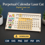 Perpetual Calendar SVG | Laser Cut Wooden Desk Calendar Template | Digital Download - Image 9