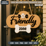 Dogs Welcome People Tolerated Sign SVG | Funny Dog Lover Laser Cut File | Pet Door Sign DXF CNC - Image 8