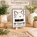 Pet Memorial Sign Laser Cut File, Dog Cat Remembrance SVG, Personalized Pet Loss Plaque, Rainbow Bridge Decor, CNC Digital Download - Image 10
