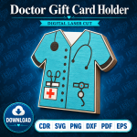 Doctor Gift Card Holder SVG | Laser Cut Medical Gift Card Holder | Doctor Appreciation Gift | CDR SVG PNG DXF PDF EPS - Image 9