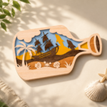 Ocean Sea Bottle Diorama Set of 7 – Layered Wooden Nautical Ship Art, 3D Laser Cut Ocean Decor, Sea Life Bottle Shadow Box, Gift for Home Decor - Image 8