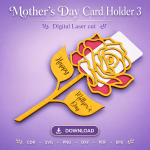 Mother's Day Gift Card Holder SVG | Mom Gift Laser Cut File | Digital Download - Image 9
