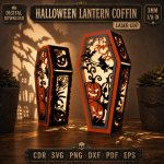 Halloween Lantern Coffin CNC Laser Cut Template - Image 8