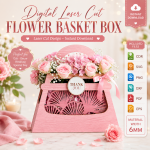 Flower Basket SVG Bundle, Laser Cut Gift Basket Template, DIY Home Decor and Floral Display - Image 8