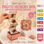 Galentine Photo Memory Box SVG Bundle, Laser Cut Gift Box Files, DIY Bestie Keepsake Gift - Image 9
