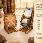 Dragon Phone Holder Laser Cut SVG, Fantasy Dragon Desk Stand, Wooden Phone Stand CNC File, Digital Download - Image 6