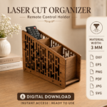 Remote Control Holders Bundle Laser Cut Files, Wooden Remote Caddy SVG DXF, TV Organizer Box, Living Room Storage Digital Download - Image 8
