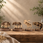 14PCS Laser Cut Wooden Animal Collection, Handmade Wildlife Decor Set, Rustic Woodland Art, Nature Lover Gift, Home Display - Image 7