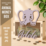 Animal Money Box Laser Cut Bundle SVG | Kids Coin Bank Template DXF | Wooden Piggy Bank CNC Files PDF EPS PNG - Image 8