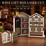 Wine Gift Box Laser Cut Bundle, Wooden Wine Box SVG, CNC Wine Holder Template, Bottle Gift Box DXF PDF EPS, Laser Cut Digital File - Image 8