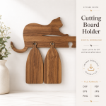Cutting Boards with Holders Bundle Laser Cut Files | Kitchen Board Stand SVG | Wooden Chopping Board Rack DXF | CNC Glowforge File PDF EPS - Image 6