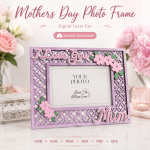 Mother's Day Photo Frame SVG | Mom Picture Frame Laser Cut File | Mother's Day Gift Template | CDR SVG PNG DXF PDF EPS | Digital Download - Image 9