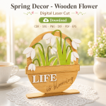 Spring Floral Decor Laser Cut File | Wooden Flower SVG | Farmhouse Decoration | Digital Download - Image 8