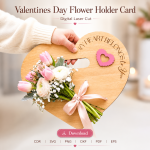 Valentine Gift Card Holder SVG | Flower Display Card Laser Cut File | Digital Download - Image 9