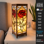 Stained Glass Floor Lamp Laser Cut Bundle, Decorative Lamp SVG, Wooden Floor Light CNC Template, DXF PDF EPS Files - Image 4