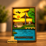 Washington SVG 3D, 8 Layers State Art, Plywood Cut File - Image 2