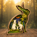 Rabbit SVG, Bunny SVG, 3D Layered Mandala, 7 Layer Laser Cut - Image 3