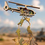 Military Chopper SVG 3D Layered Silhouette, Army Helicopter Cut File, Laser Cut 6 Layer - Image 3