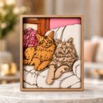 Cat Scene SVG Multilayer 8 Layers, Glowforge Laser Cut Cat - Image 2