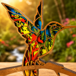 Hummingbird SVG 3D Layered Mandala, Flower Animal Cut File, Glowforge Laser Cut 6 Layer - Image 4