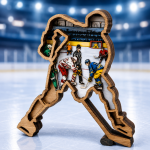 Hockey Player SVG 3D Layered Silhouette, Ice Rink Sports Cut File - Image 3