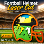 Football Helmet SVG 3D Layered Silhouette, American Sports Cut File, Glowforge Laser Cut 6 Layer