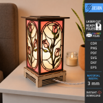 Stained Glass Floor Lamp Laser Cut Bundle, Decorative Lamp SVG, Wooden Floor Light CNC Template, DXF PDF EPS Files - Image 2