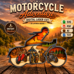 Motorcycle SVG, 3D Layered Biker, Chopper Laser File