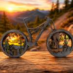 Bicycle SVG 3D Layered Silhouette, Glowforge Laser Cut 8 Layer Cycling - Image 2