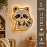 Animal LED Night Light Laser Cut Bundle, Wooden Animal Lamp SVG, Nursery Night Light CNC Template, DXF PDF EPS Files - Image 8
