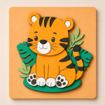 Safari Animal Wall Art Set, Jungle Nursery Decor, Wooden Animal Wall Hangings, Lion Zebra Giraffe Elephant Kids Room Decor - Image 10