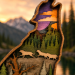 Elk SVG Moose 3D Layered Mandala, Woodland Animal Cut File, Glowforge Laser Cut 7 Layer Plywood Forest Mountain - Image 4