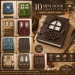 10 Mini Book Laser Cut Files Bundle SVG | Miniature Book Template | Dollhouse Book DIY | Glowforge SVG | CNC Wood Craft Digital Download