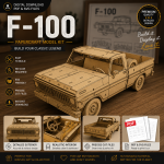 Ford F-100 Papercraft Template SVG PDF | Cardboard Pickup Truck Model Kit | DIY Paper Truck | Instant Download Laser Cut Files