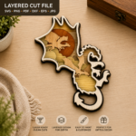 5x Dragon Bundle Multilayer 3D Wooden Engraved Laser Cut File, Decoration Ornament Glowforge Make, Svg Dxf Ai Pdf Instant Download File - Image 3