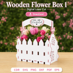 Flower Gift Box SVG | Wooden Floral Display Box | Digital Download | CDR SVG PNG DXF PDF EPS - Image 10