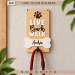 Dog Leash Holders Laser Cut Bundle, Pet Leash Rack SVG, Dog Collar Hanger, Paw Wall Hooks, CNC Digital Download Files - Image 9