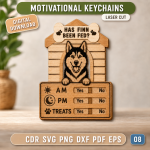 Dog Feeding Tracker Magnet SVG | Pet Care Reminder Laser Cut File | Dog Food Schedule Magnet | Puppy Meal Tracker | CNC Glowforge Digital Download - Image 9