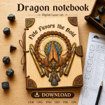 Dragon Notebook Laser Cut File | Fantasy Journal Cover SVG | Digital Download - Image 10