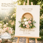 Wedding Welcome Sign SVG | 3D Floral Wedding Sign Laser Cut File | Digital Download - Image 10