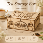 Tea Storage and Chocolate Box Laser Cut SVG | Wooden Tea Bag Organizer | Chocolate Gift Box CNC File | Digital Download DXF EPS PDF PNG - Image 9