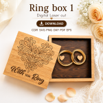 Ring Box Laser Cut File | Wedding Ring Holder SVG | Digital Download - Image 10