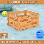 Pets Toy Box Laser Cut SVG Bundle | Dog Cat Toy Storage Box CNC Files | Wooden Pet Organizer DXF PDF EPS CDR PNG | Glowforge Ready Design - Image 9