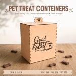 Pet Treat Containers Laser Cut SVG Bundle, Dog Cat Treat Jar Box, Pet Food Storage Template, Glowforge Ready CNC Files, DXF PDF EPS PNG - Image 9